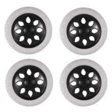 4X Noir Blanc Noyau Plastique Mousse Chariot pour Achats Roulettes Panier Roue