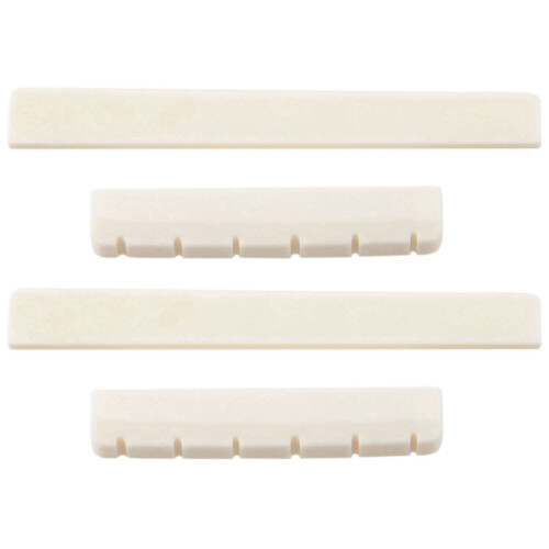 2X White Guitar Parts 6 String Classical Guitar Bone Bridge Saddle and Nut Set
