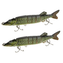 2X 20Cm 40G Lifelike Multi-Jointed 8 Segmentos Pike Muskie Isca de Pesca Swimbait Crankbait Isca Dura Isca Pesqueira Pesqueiro