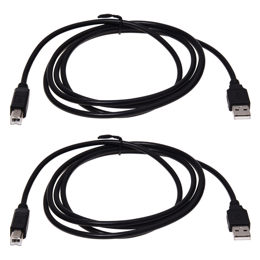 2X For Pixma Usb 2.0 Printer Cable Cord A-B 1.8M Black 6033179266728