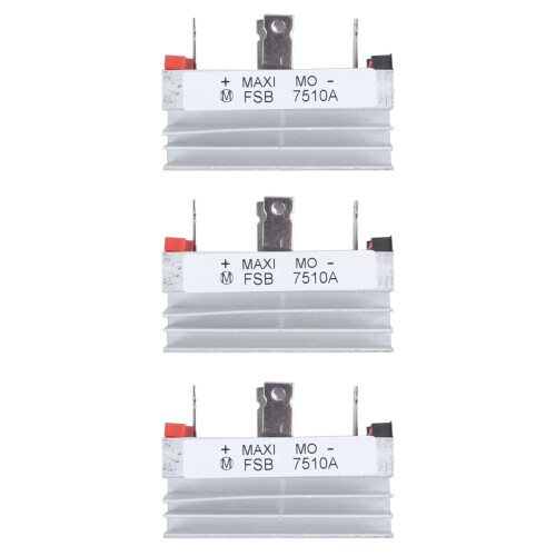 3X Aluminum Heatsink Base Single Phase Bridge Rectifier Diode 75A 1000V