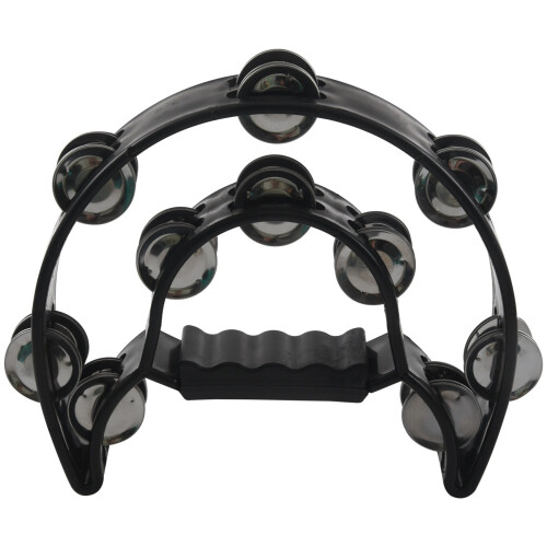 2X Compact Double Half Moon Music Tambourine Percussion Tamborine Drum Durable 2