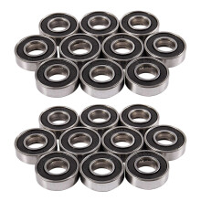 6001RS Rolamento de Esferas Profundo de Sulco 28 X 12 X 8 Mm 20 PeçAs, Prata e Preto