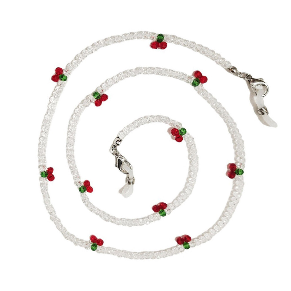 Versatile Eyeglasses Chain Necklace Trendy-crystal red cherry