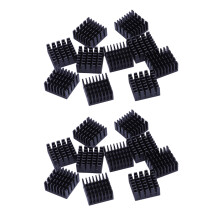 20 Pcs Black Aluminum Cooler Radiator Heat Sink Heatsink 20mm x 20mm x 10mm