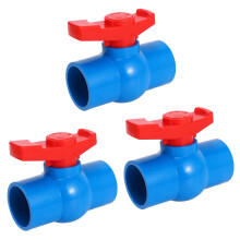 3X 40mm x 40mm Slip Full Port Red Handle Lever U-PVC  Valve