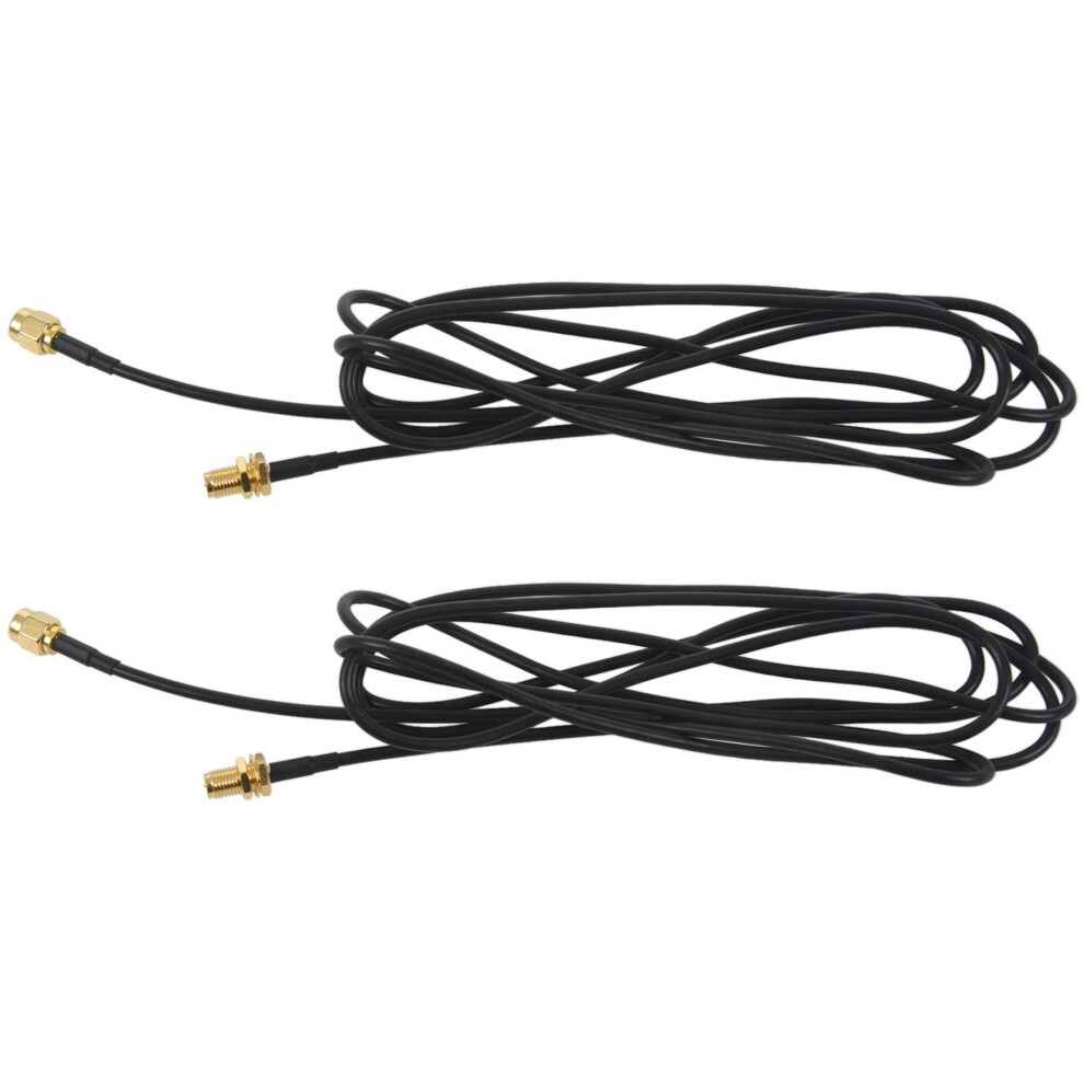 2X Wifi Antenna Extension Cable Rp-Sma Male To Rp-Sma Female Rf Connector Adapter Rg174 2M 4713265021296