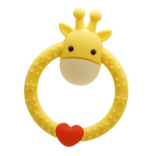 Baby Cartoon Rund Giraffe Form Silikon Beißspielzeug Süßes Baby Kau-Spielzeug Gelb