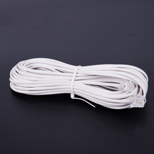 2Pcs 10M RJ11 Telephone Connector Extension Cable White