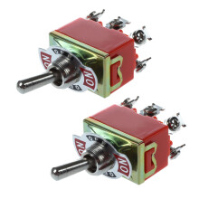2X AC 250V 15A Latching 3 Way -Off- Single Pole Double Throw Toggle Orange
