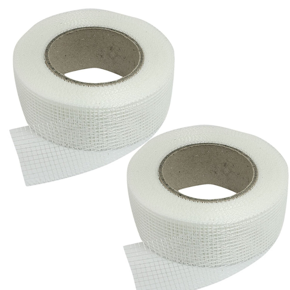 2X Self-Adhesive White Fiberglass Mesh Tape For Cracks Holes 4711501167968