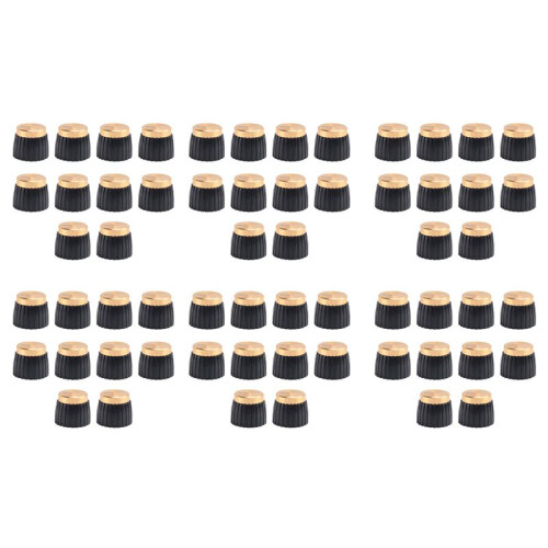 60X Guitar AMP Amplifier Knobs Push- Black+Gold Cap for  Amplifier