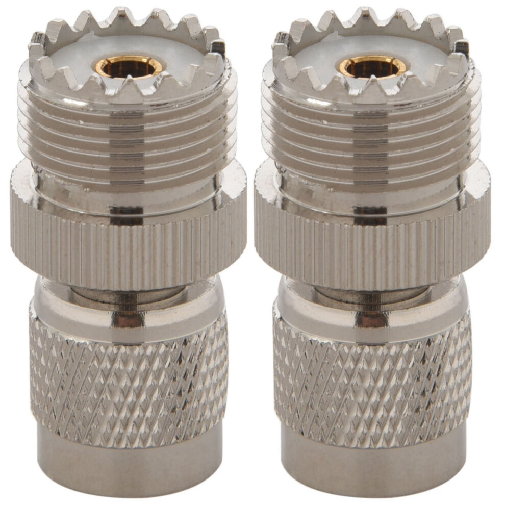 2X Tnc Male To Pl259 Uhf Female Adapter Connector,Silver 6032040824241