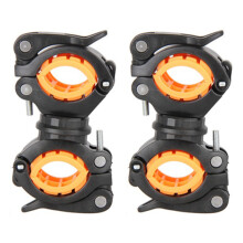3X 360 Grad Radfahren Fahrrad Licht Doppel Halter LED Front Taschenlampe Lampe Pumpe Lenker Halterung Fahrrad Zubehoer