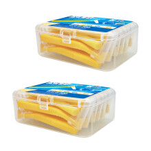 2X L Shape Push-Pull Interdental Brush 20Pcs/Box Oral Care Teeth Whitening Dental Tooth Pick Tooth Orthodontic Yellow