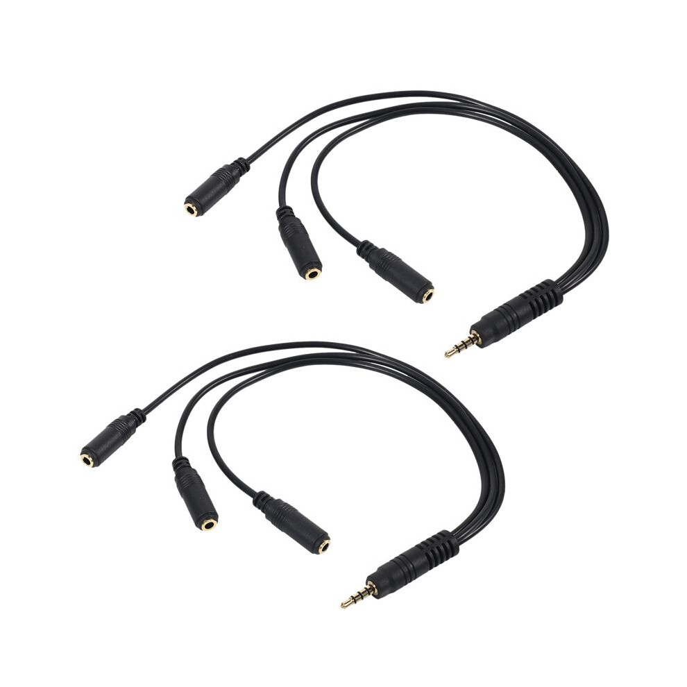 2X 3.5Mm Stereo Audio Splitter Cable Plated 3.5Mm (1/8 Inch) Trrs Stereo Plug Male To 3 X 1/8 Inch Gold 6033112496090