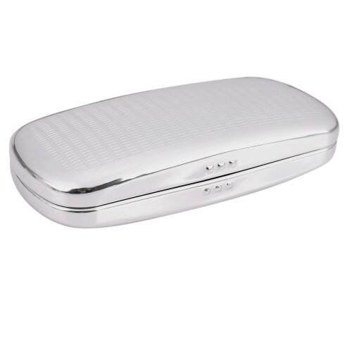 2X Glasses Case, Aluminum Hard Shell Eyeglasses Case Striped Spectacles Box 1