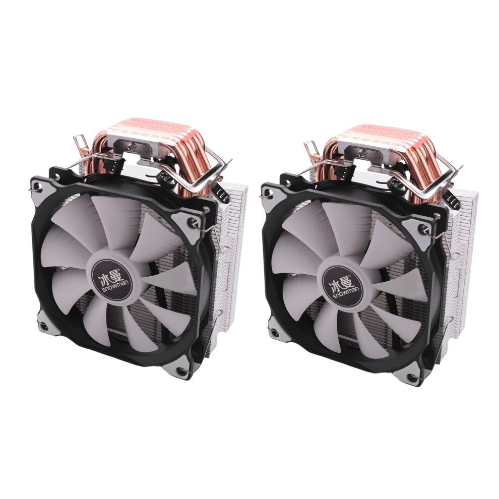 2X Snowman 4Pin Cpu Cooler 6 Heatpipe Single Fan Cooling 12Cm Fan Lga775 1151 115X 1366 Support 6033454114362