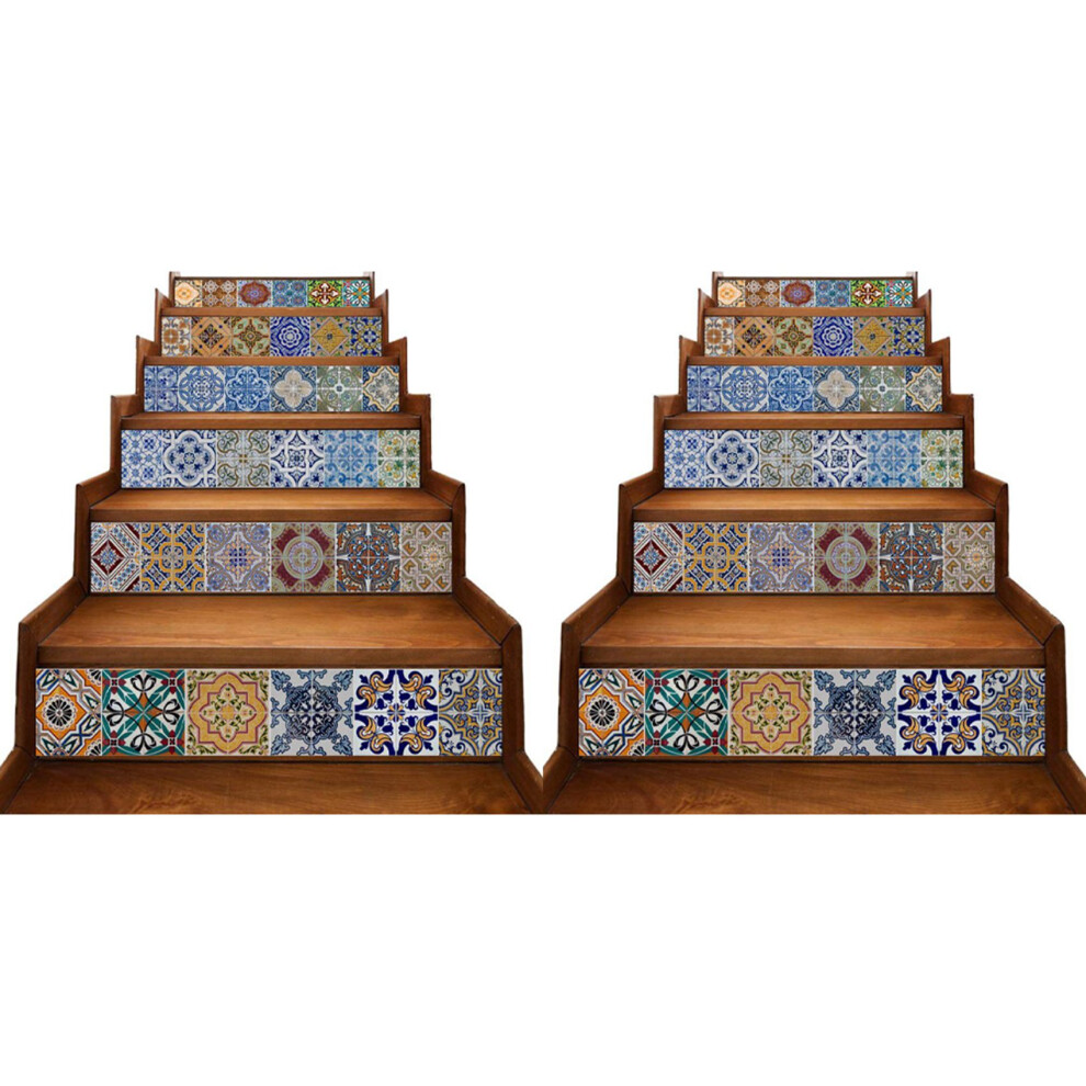 12X Peel And Stick Tile Backsplash Stair Riser Decals Diy Tile Decals Mexican Traditional Talavera Waterproof 4713966994035