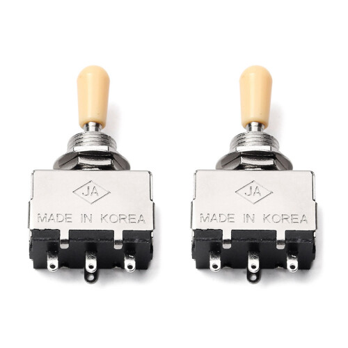 2X Solid Knob Shaft Box Style for  Sg 3 Way Pickup Selector Toggle , Beige Tip