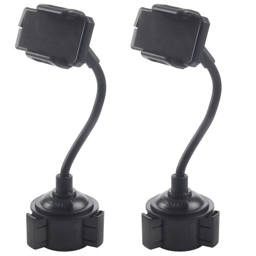 2X Universal Car Mount Adjustable Gooseneck Cup Holder Cradle for Cell Phone