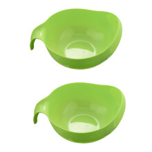 2X Durable Rice Washing Filter Strainer Kitchen Tool Beans Peas Sieve Basket Colanders Cleaning Gadget Filtering Green