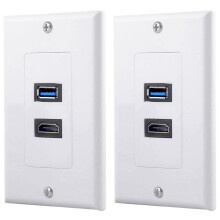 2X 2 Anschluss + USB 3.0 Haupt Wand Panel Panel Buchse Extender Weiß