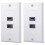 2X 2 Anschluss  + USB 3.0 Haupt Wand Panel Panel Buchse Extender Weiß 1