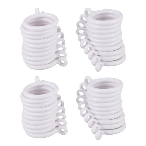 40X White 25mm Inner Plastic Curtain Rings