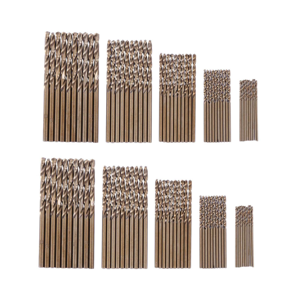 100Pcs Drillforce Tools M35 Cobalt Drill Bit Set,Hss-Co Drill Set 1-3Mm,For Drilling Hardened Steel 6032696393238