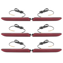 6Pcs LED Bumper Reflector Bright Red Lens Brake Lights for Camry 2006-2014