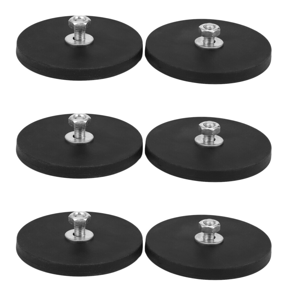 6Pcs 45Kg Powerful Neodymium Magnet Disc Rubber Costed D88x8mm M8 Thread Surface Protecting Led Camera Car Mount Magnet 4713617327465