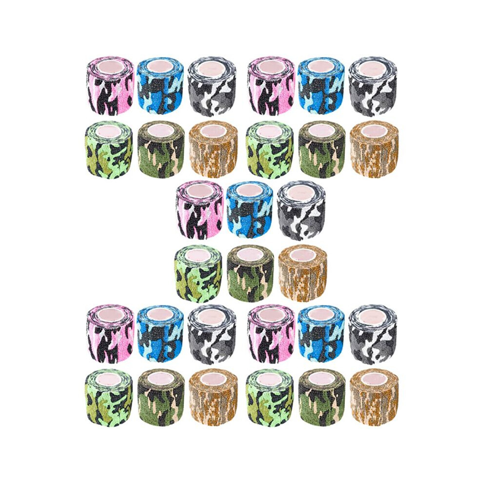 30 Roll Wrap Tape Bulk (Assorted and Camouflage Colors Random) Vet First Aid Tape Self Adhesive Adherent