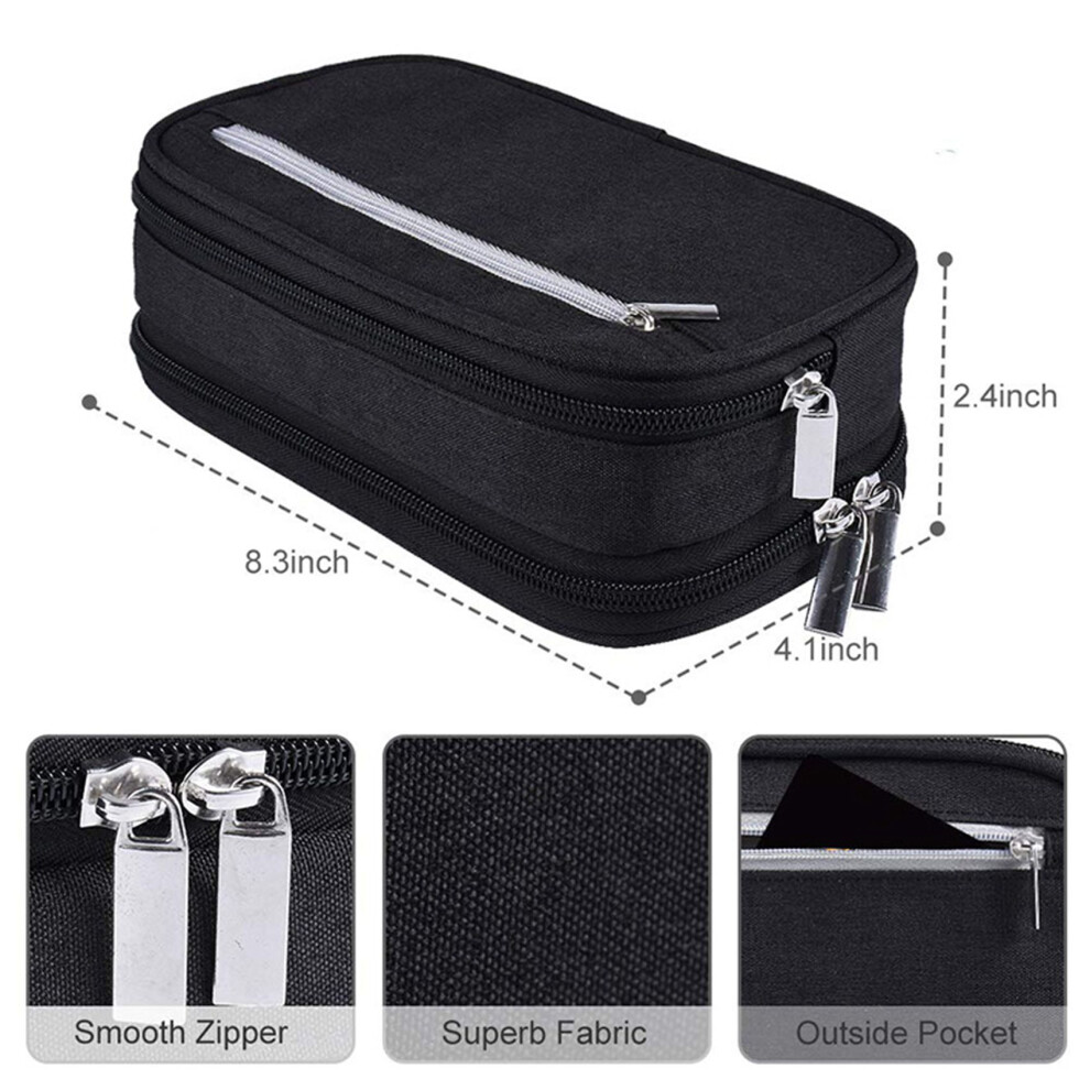 2X Pencil Case, Large Capacity Pencil Cases Pen Bag Pouch Holder Travel Cosmetic Make  Bag Pouch Cable Bag Pouch