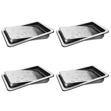 4X Stainless Steel Garbage Flap Lid Trash Bin Cover Flush Built-in Balance Swing Flap Garbage Lid