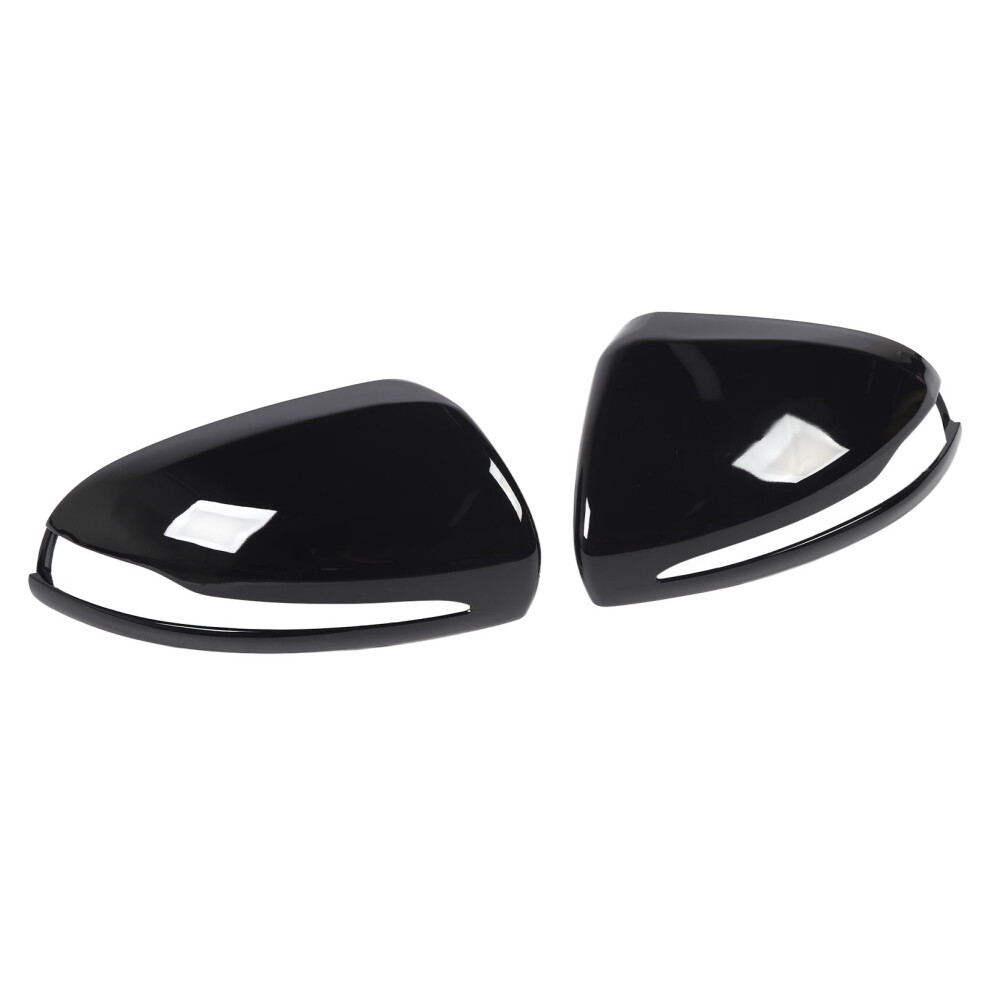 Pair Left/Right Glossy Rearview Mirror Covers For W205 W213 W222 Black 4911369169733