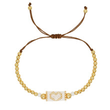 Elegantes böhmisches Armband mit geflochtener-Weiß