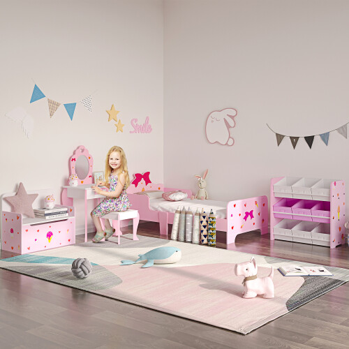 ZONEKIZ ZONEKIZ Storage Unit W/9 Removable Storage Baskets for Nursery Playroom, Pink