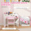 AIYAPLAY Children Study Table and Chair w/ Storage, Pull-Out Drawer, Pink 7