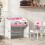 AIYAPLAY Children Study Table and Chair w/ Storage, Pull-Out Drawer, Pink 3