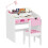 AIYAPLAY Children Study Table and Chair w/ Storage, Pull-Out Drawer, Pink 2
