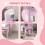 ZONEKIZ ZONEKIZ Kids Dressing Table, Cloud Design w/ Mirror, Stool, Drawer, Storage Box 7