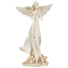 Statue d'archange rayonnant, figurine religieuse de collection en résine, œuvre d'art artisanale, surface lisse et élégante, idéale pour la