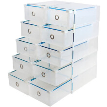 Organizador de sapatos com tampa transparente, recipientes dobráveis e duráveis para diversas aplicações, pacote com 10 unidades, fácil de
