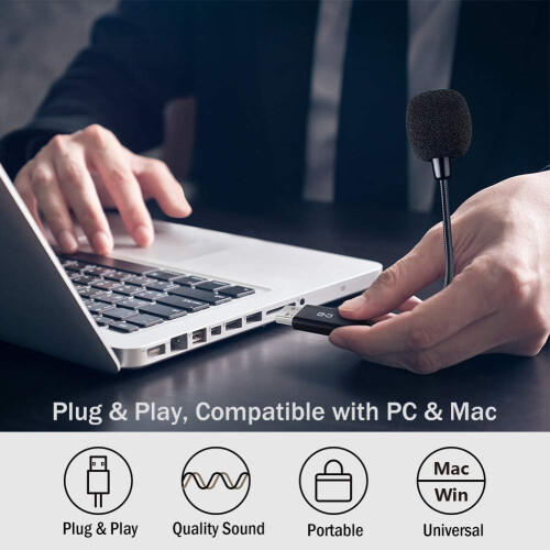 Μίνι μικρόφωνο USB με κρυστάλλινη καθαρή φωνή για χρήση σε φορητό και επιτραπέζιο 1