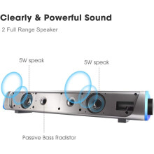 Soundbar biurkowy Soulion R30RGB: dźwięk przestrzenny z dynamicznym paskiem świetlnym, synchronizacją dźwięku ze światłem, łatwą kontrolą