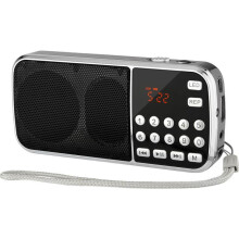 Cyfrowe radio FM z funkcją pamięci, wysoka czułość redukcji szumów dla czystego dźwięku, elegancki, kompaktowy design w kolorze czarnym,