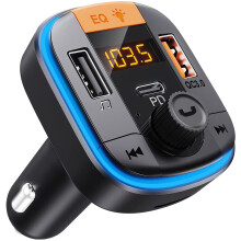 Fortschrittlicher Bluetooth-FM-Transmitter mit Freisprechfunktion, innovativer 7-farbiger LED-Hintergrundbeleuchtung für mehr Sicherheit bei Nacht,