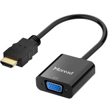 Adapter HDMI do VGA o wysokiej rozdzielczości wideo, pozłacane złącza zapewniają maksymalną jakość sygnału, konstrukcja premium