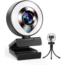 HD-Webcam mit professionellen Streaming-Funktionen, Autofokus, 1080p-Kamera mit integriertem Licht, Mikrofon mit Rauschunterdrückung für